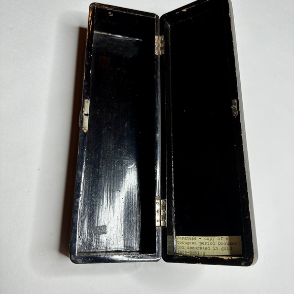 Antique Japanese Lacquer Gold Taka-maki-e Wood Letter Document Box Tokugawa Edo - Picture 5 of 10